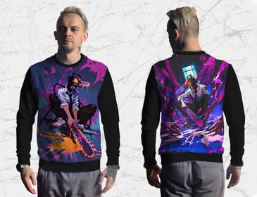 Свитшоты с полной запечаткой: Chainsaw Man Denji